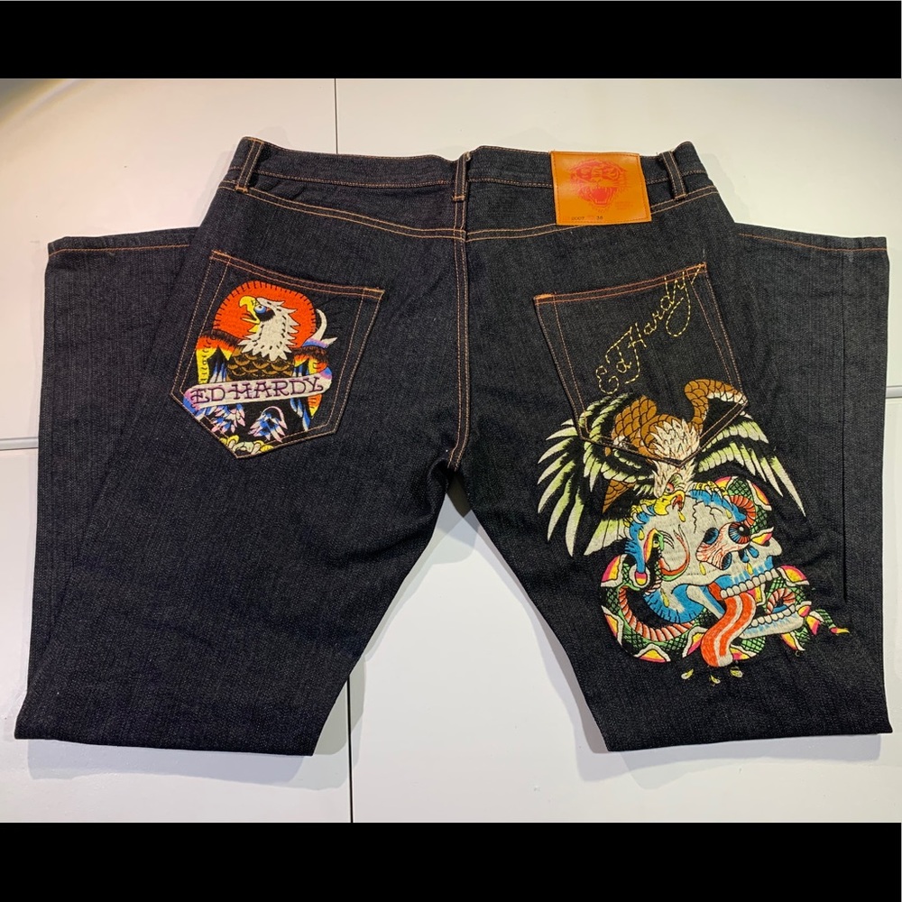 Ed Hardy Christian Audigier Jeans 38x34 Never Worn